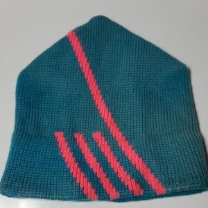 Vintage Smiley Wool Blend Beanie Hat Green Blue Pink Retro Streetwear Ski Hat